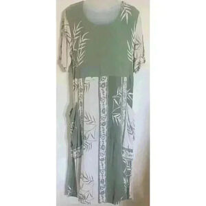 Shaybali Batik Bamboo Dress Boho Crinkle Artsy Hippie Festivals Flowy Size Large